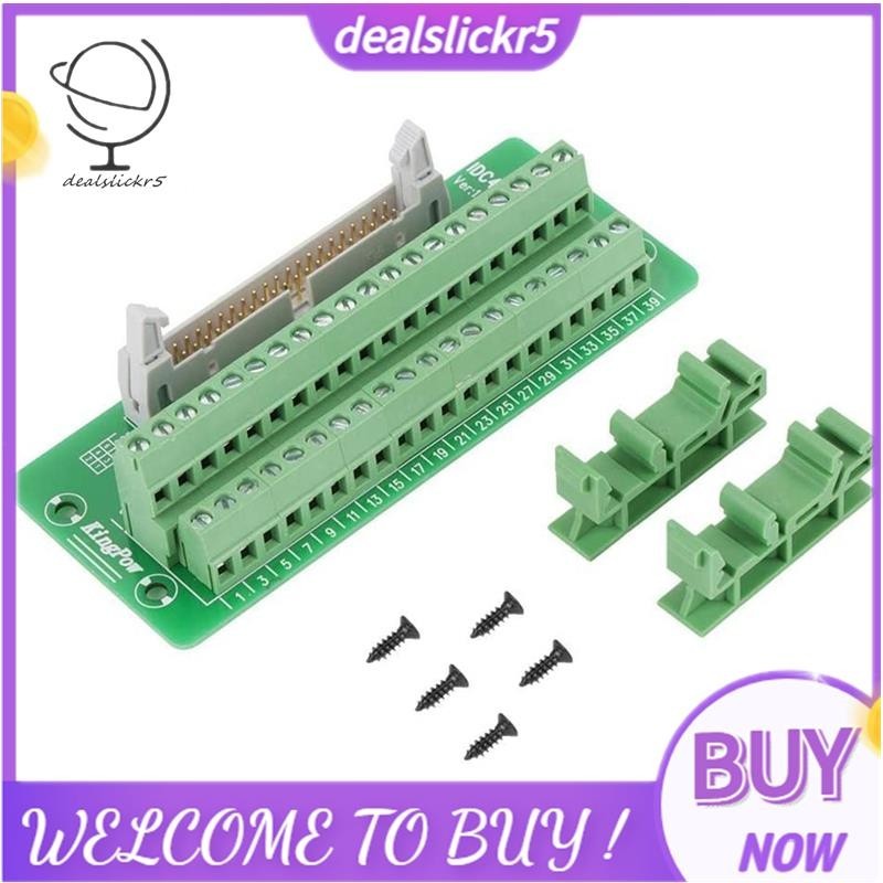 [Dealslickr5 ]IDC40P 40pin Connector Strip Breakout Board Terminal Block Plug PLC Interface พร ้ อมวงเล ็ บสําหรับ PLC, DIN Rail Mount