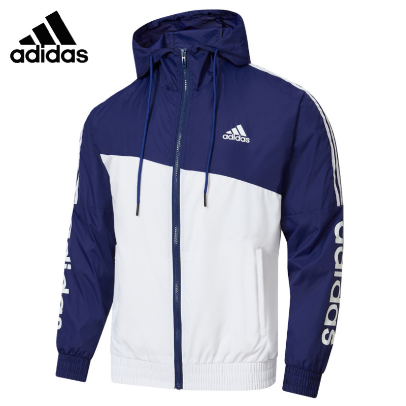 Ready Stock ของแท้ 100% Adidas Mens top loose casual sports hooded colorblocking windproof quick dry