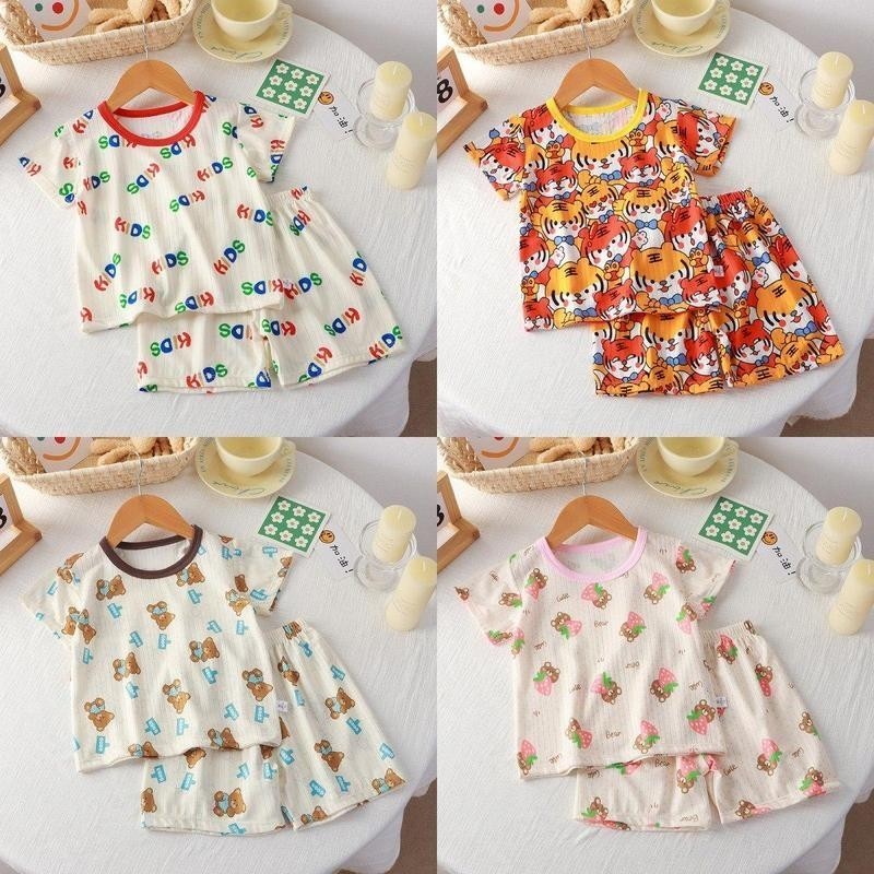 💥💥ชุดเด็กเสื้อแขนสั้น+กางเกงขาสั้น น่ารักๆ ยืดหยุ่นได้ดี สวมใส่ สบายระบายอากาศได้ดี💥💥