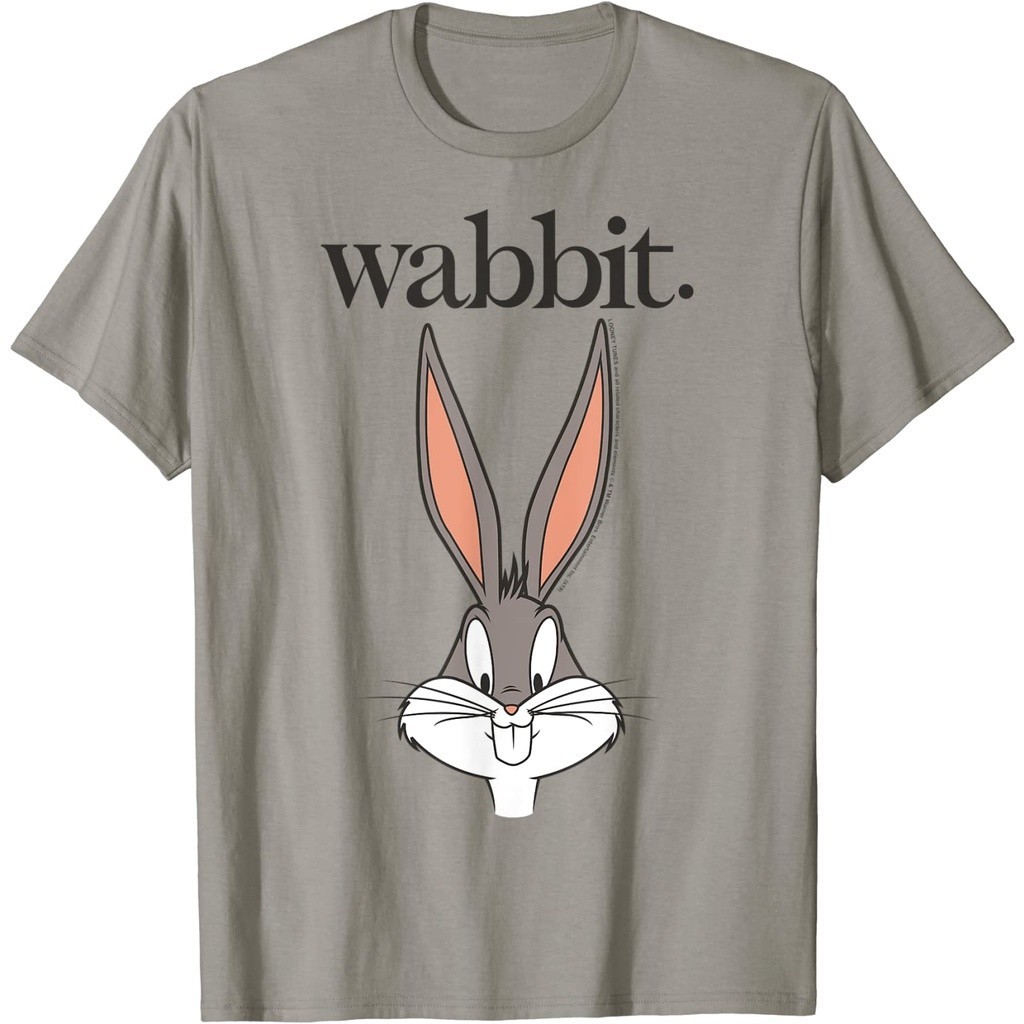 2024 เสื้อยืดวินเทจเสื้อยืด พิมพ์ลาย Looney Tunes Bugs Bunny Wabbit Big Face สําหรับผู้ใหญ่S-4XL