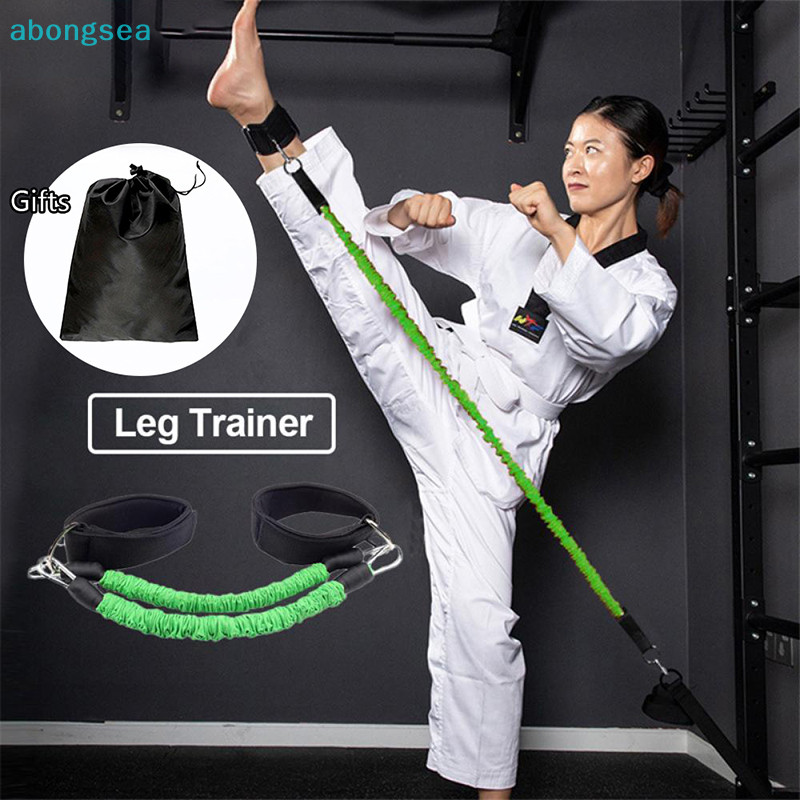 Abongsea Leg Bounce Rope พร ้ อมหัวเข ็ มขัดเท ้ า Puller เทควันโดการฝึกอบรมสายรัดข ้ อเท ้ ายืดความต ้ านทานเชือก Nice