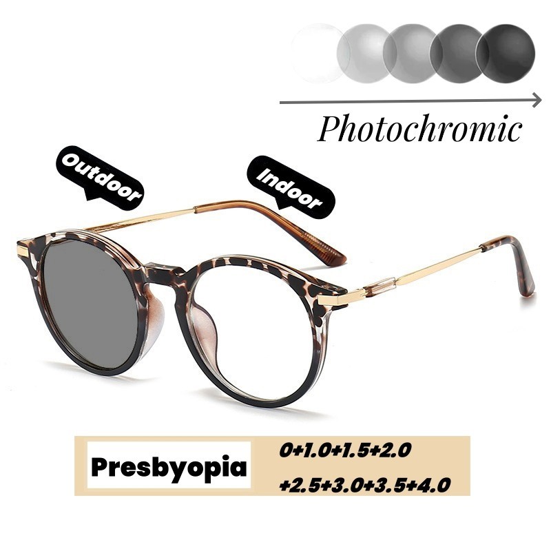 แว่นกันแดดเปลี่ยนสี ป้องกันแสงสีฟ้า ดีไซน์แฟชั่น มีพลังงานหักเห 0 ถึง +4.0