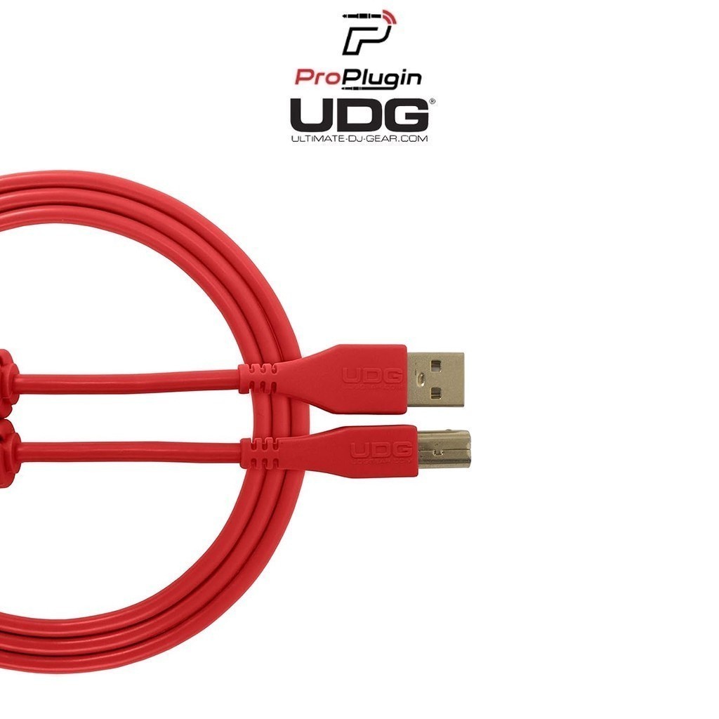 UDG (U95001RD) Ultimate Audio Cable USB 2.0 A-B Red Straight ยาว 1 เมตร  สายคุณภาพสูง (ProPlugin)