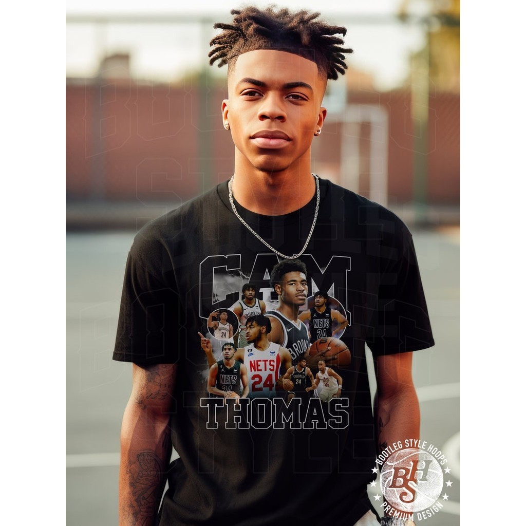 Cam Thomas 90s Bootleg Style Rap Shirt สำหรับแฟนบาสเกตบอล Brooklyn Classic Vintage Style Graphic