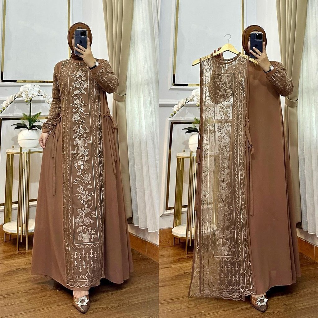 Umy - Wilona Maxy Contemporary ผู้หญิงมุสลิมสมัยใหม่ทุกขนาด Fit ถึง XL Large l Gamis Eid Casual Daily l Kondangan
