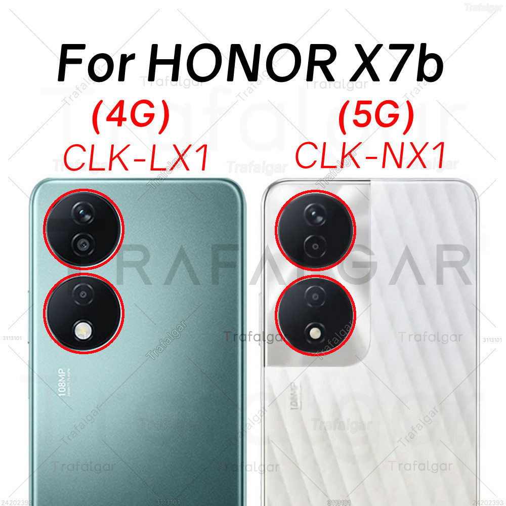 เลนส์กล้องด้านหลังสําหรับ Honor X7b 4G 5G กล้องด้านหลังเปลี่ยนฝาครอบกระจก + สติกเกอร์ CLK-NX1 CLK-NX