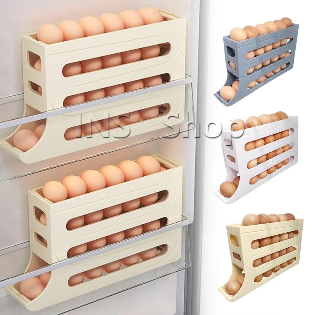 INS กล่องเก็บไข่ในตู้เย็น ความจุขนาดใหญ่ Egg Holder