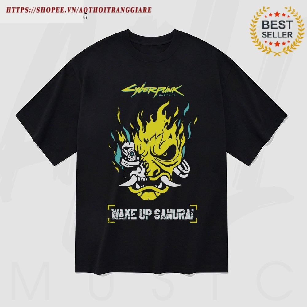 Hot เสื้อยืดแขนสั้น Cotton 100% Cyberpunk 2077 Oversize