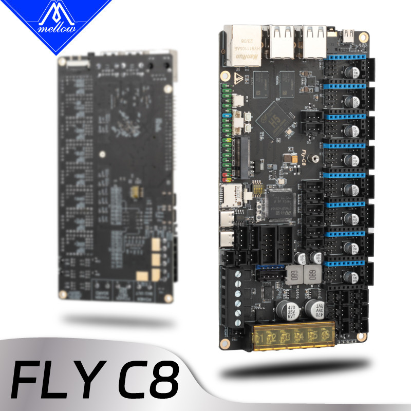 Mellow Fly-C8 8 แกนเมนบอร์ด 32bit 40Pin GPIO ขยาย EMMC สามารถสําหรับ Klipper Voron2.4 Ender 5 VzBoT 