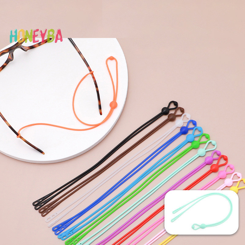<Honeyba> 1 PC ปรับยืดหยุ่นซิลิโคนแว่นตาสายรัดแว่นตากันแดดโซ่กีฬา Anti-Slip String แว่นตาเชือก Band ผู้ถือสายไฟ Nice