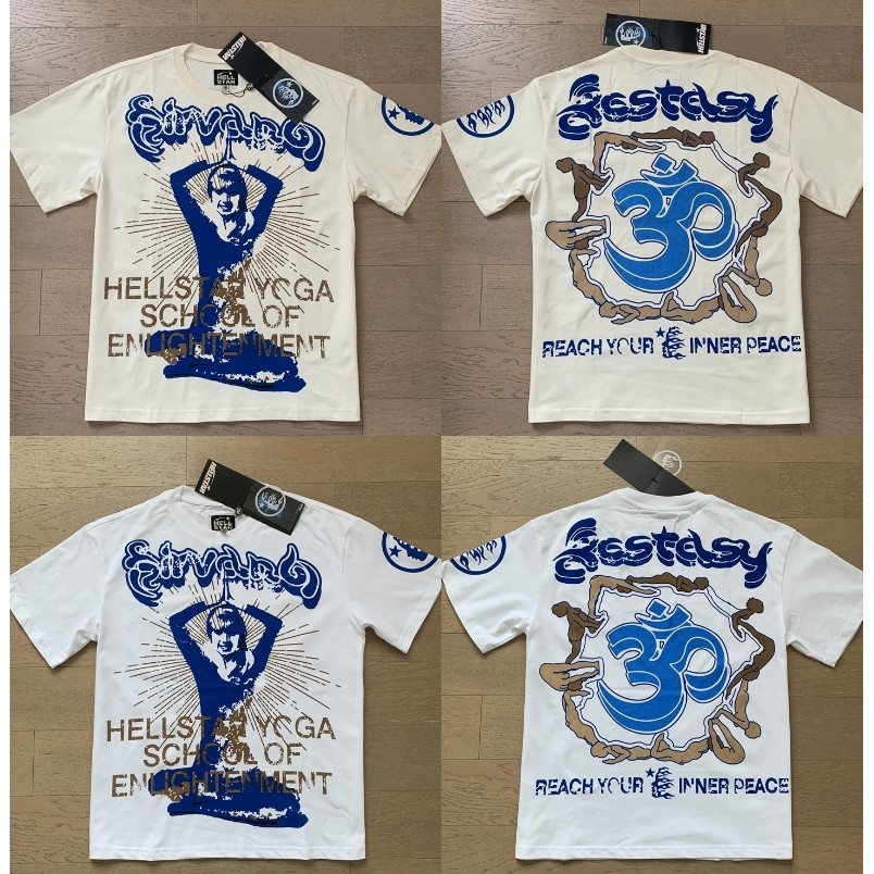 ฤดูใบไม้ผลิ/ฤดูร้อนใหม่เสื้อยืด Hell Star Side Goddess Yoga โลโก้ใหญ่พิมพ์อินเทรนด์เสื้อยืดแขนสั้น