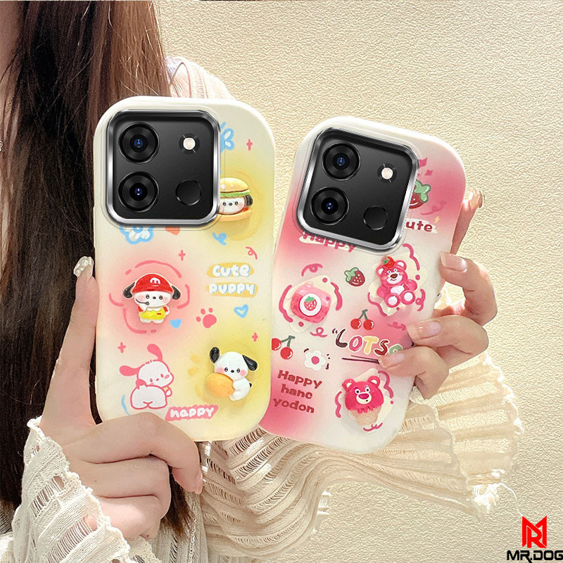 เคส infinix NOTE 30 4G 5G น่ารักตุ๊กตาโทรศัพท์กรณีชุบป้องกันกรอบรูป BBDD