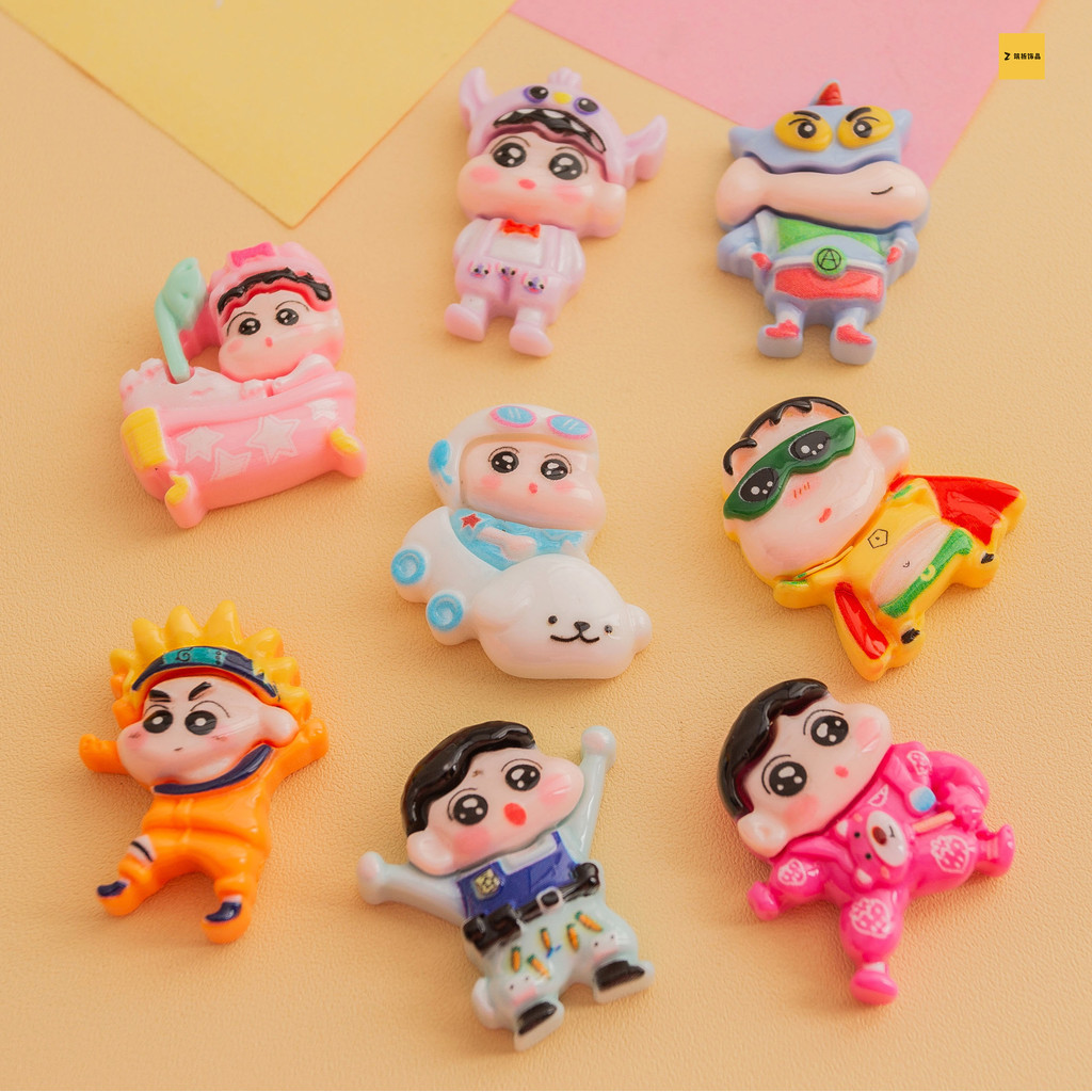 [3 #] อุปกรณ์เรซิน diy น่ารัก Cross-Dressing Shin-Chan diy อุปกรณ์เสริมครีมกาวเคสโทรศัพท์กิ๊บติดผมหัวเชือกถ้วยน้ําสติกเกอร์ ZQ