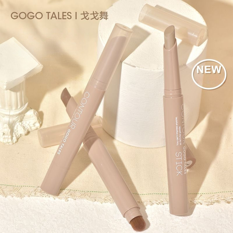 GOGO TALES คอนทัวร์ริ่ง แท่งคอนทัวร์เนื้อแมตต์สีเดียว เงาจมูกสามมิติ ปากกาเน้นข้อความ