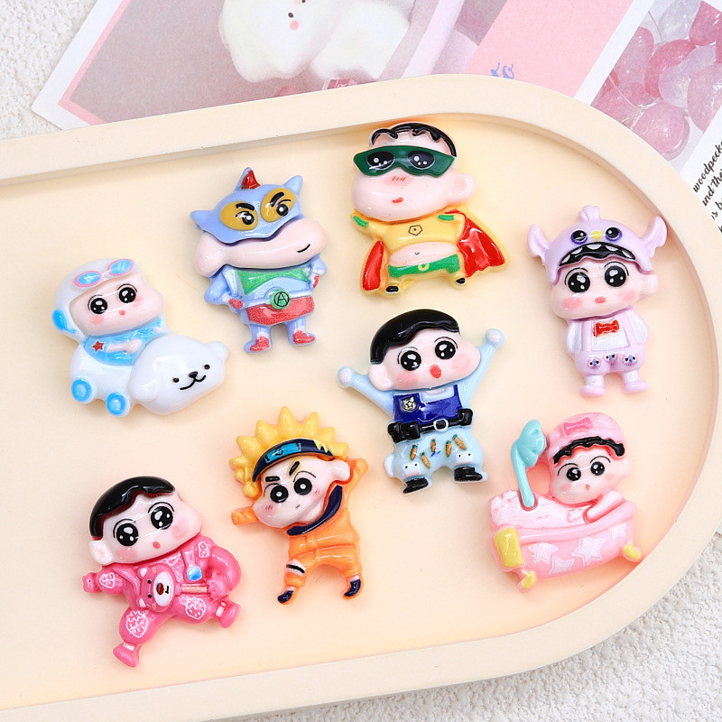 น่ารัก Shin-Chan Superman การ์ตูนครีมกาวเรซิ่น diy เครื่องประดับ Hairpin Hole รองเท้าหัวเข็มขัดอุปกรณ์ตกแต่งรองเท้าดอกไม้
