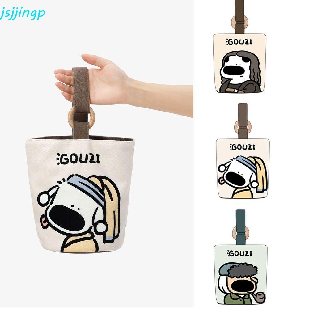 Jsjjingpกระเป๋าผ้าใบถัง,จดหมายพิมพ์การ์ตูนถุงสิริ,การ์ตูนหวานความจุขนาดใหญ่ถุงอาหารกลางวันพิมพ์ผ้าใบกระเป๋าถือช
