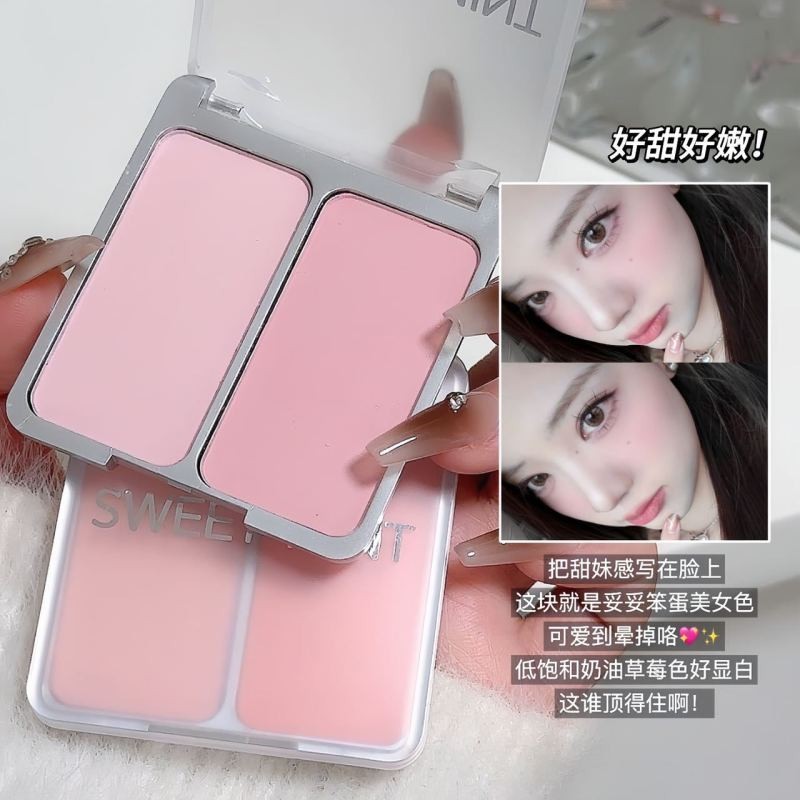 Sweet MINT Blush Palette 2 สีความอิ ่ มต ่ ําหดขยายสี Natural Matte Brightening