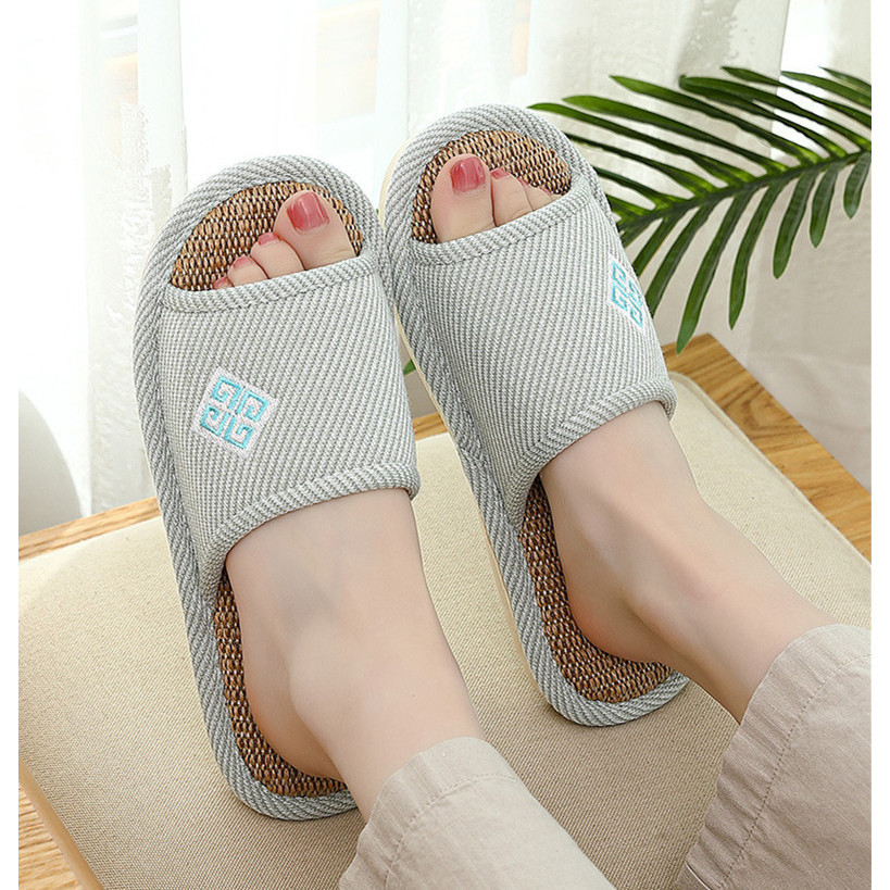 Slipper รองเท้าใส่ในบ้านผ้าลินิน ใส่ในอาคาร ( สินค้าพร้อมส่ง )