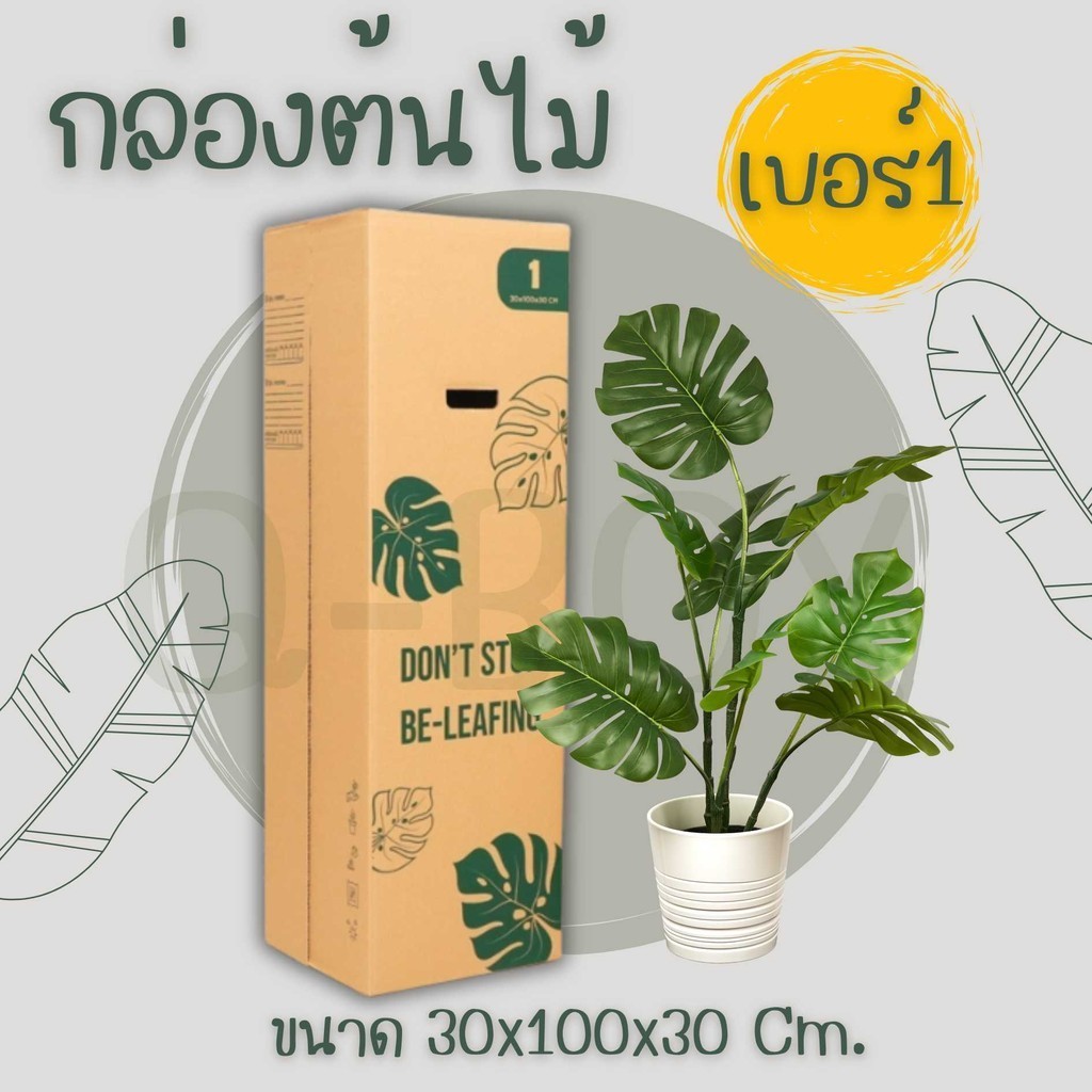 ++Q-Box++กล่องใส่ต้นไม้ลูกฟูก 3 ชั้น【เบอร์ 1 = 5 ใบ】ราคาโรงงาน ส่งฟรีทั่วไทย