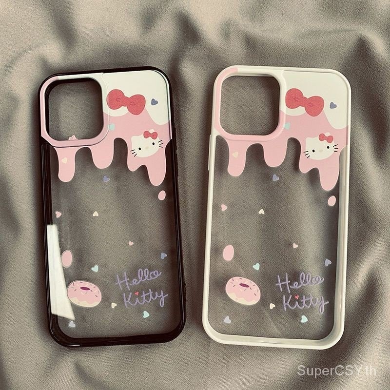 เคสโทรศัพท์ เหมาะสําหรับ iPhone x xs xr xsmax 11 12 13 14 15 Pro max Plus น่ารักการ์ตูน Hello Kitty 