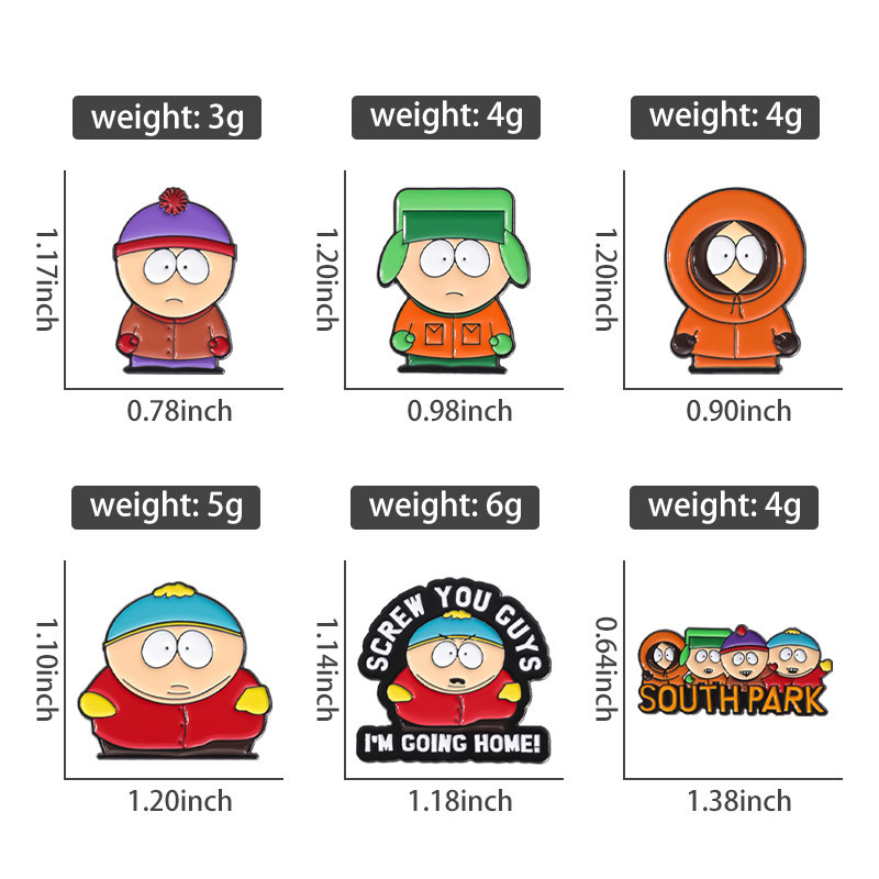 อะนิเมะ South Park Pin เข็มกลัดการ์ตูนตัวอักษรเข็มกลัด Magical ผ้าขนหนูป้ายเข็มกลัดโลหะ Pins การ์ตูนโลหะอุปกรณ์เสริม - รูปที่ 3