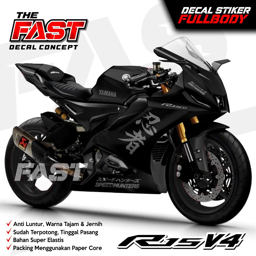 (ANTILUNTUR) สติ๊กเกอร์ R15V4 FULL BODY_DECAL MOTORCYCLE YAMAHA R15 V4 FULL BLOCK สามารถ COSTUM