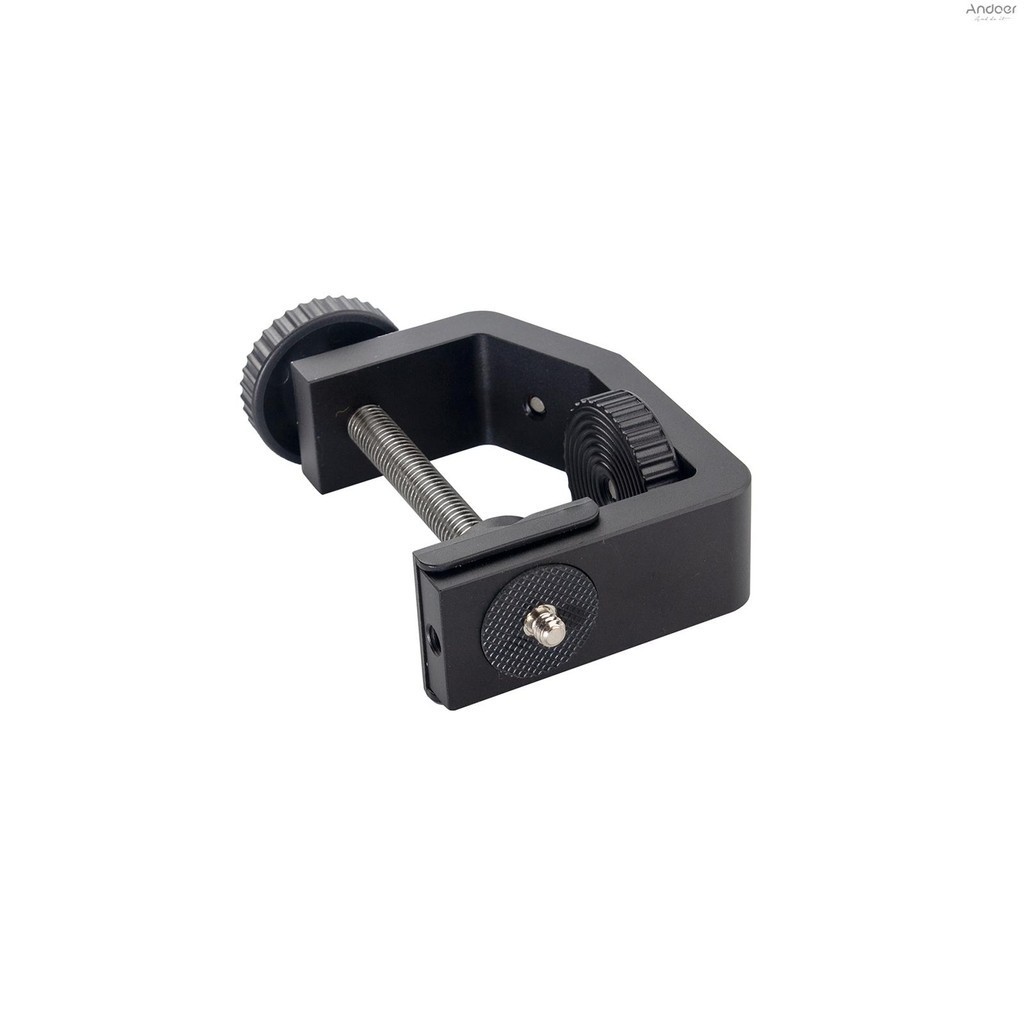 Universal C-Clamp มัลติฟังก์ชั่นอลูมิเนียม C Clamp Mount พร้อมสกรู 1/4 นิ้วสําหรับกล้องไมโครโฟนไฟวิดีโอ