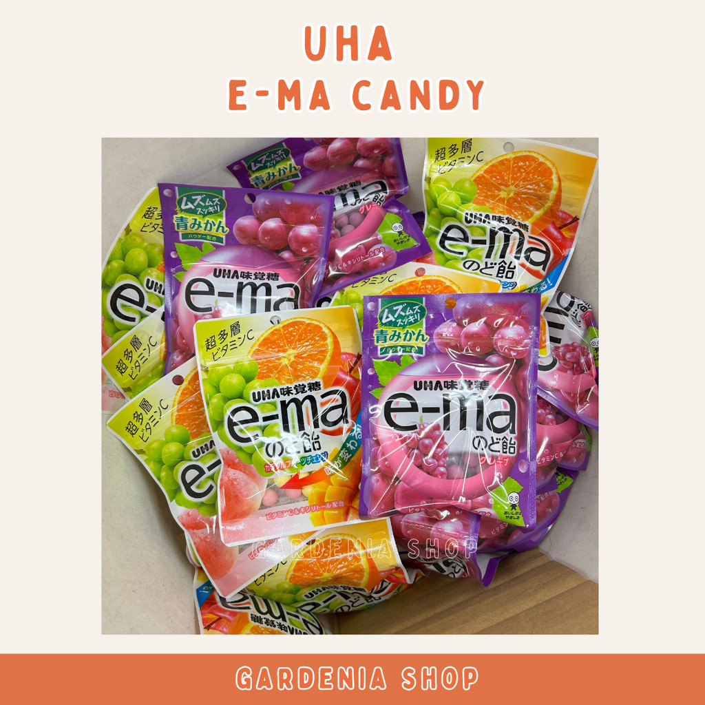 ลูกอม UHA e-ma Throat Candy วิตามินซี รสผลไม้ ขนมญี่ปุ่น Gardenia Shop