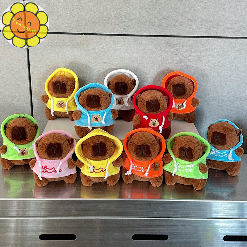 Yescont น่ารัก Creative Capybara ตุ๊กตาพวงกุญแจจี้การ์ตูนตุ๊กตาตุ๊กตาพวงกุญแจแฟชั่นกระเป๋าเป้สะพายหลังจี้ตกแต่งของขวัญวันเกิด TH