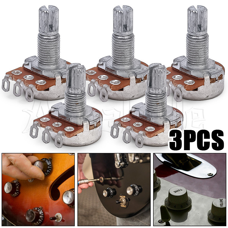 3 ชิ้น A500K B500K กีตาร์ไฟฟ้า Potentiometer-ขนาดเล็กTONE Potentiometer-อุปกรณ์เสริมเบส-เครื่องมือเพลาชิ้นส่วน-สําหรับปรับระดับเสียง-15มิลลิเมตร/18มิลลิเมตร,แบบพกพา