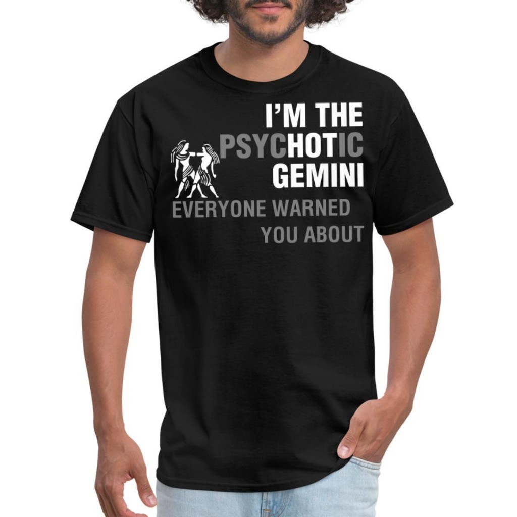 Psychotic Gemini Zodiac Signs Humor เสื้อยืดผู้ชาย
