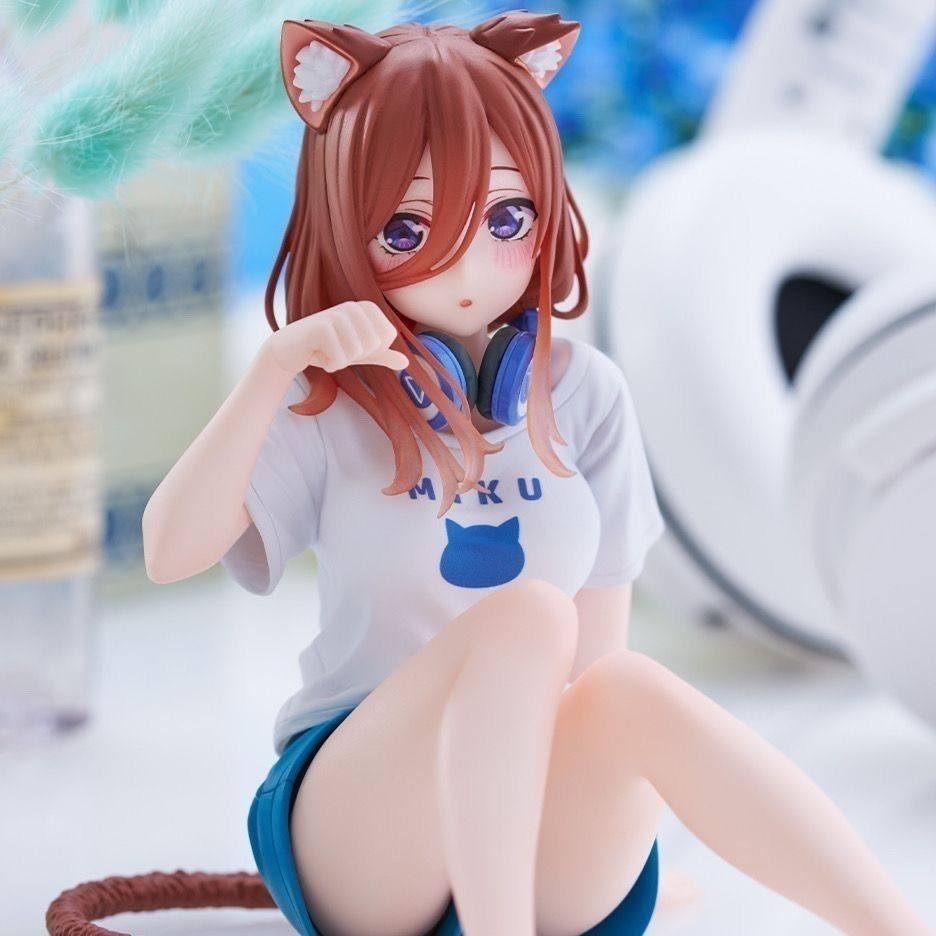 เครื่องประดับโมเดลตุ๊กตา Hanayome Nakano Miku ในไตรมาสที่ห้า สาวสวยหูแมว อุปกรณ์ต่อพ่วงอะนิเมะ เครื่องประดับตุ๊กตาอะนิเมะความงามสองมิติ