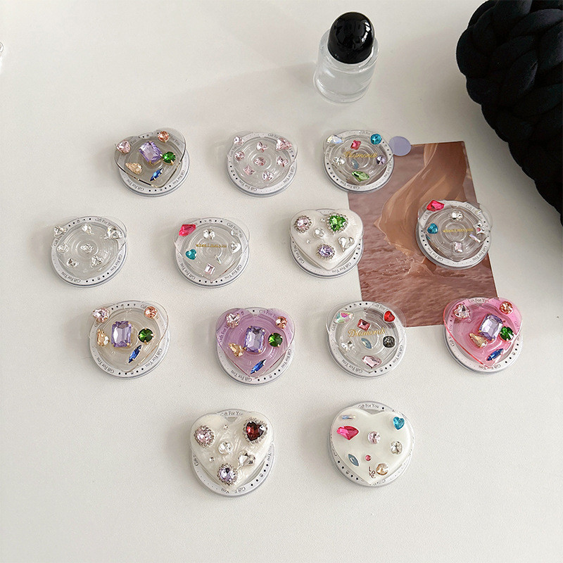 Love Diamond ที่วางโทรศัพท์แม่เหล็กสําหรับ Magsafe กรณีและ IPhone 15 14 13 12 Pro Max 14 Plus พับ Pop แหวน Grip ยืดโต๊ะสี p3