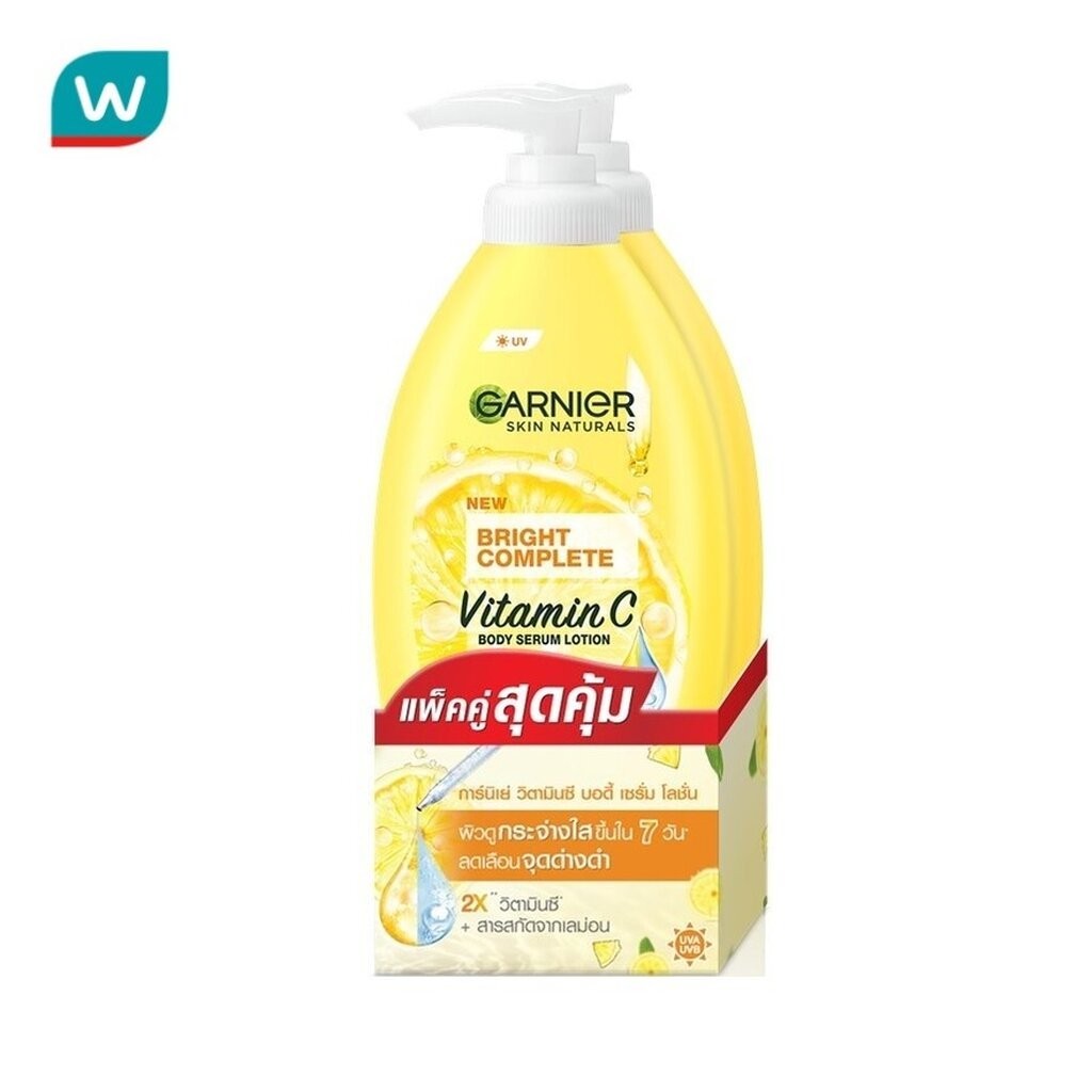 Garnier การ์นิเย่ บอดี้ ไบรท์ คอมพลีท วิตามินซี บอดี้ เซรั่ม โลชั่น 400 มล.แพ็คคู่