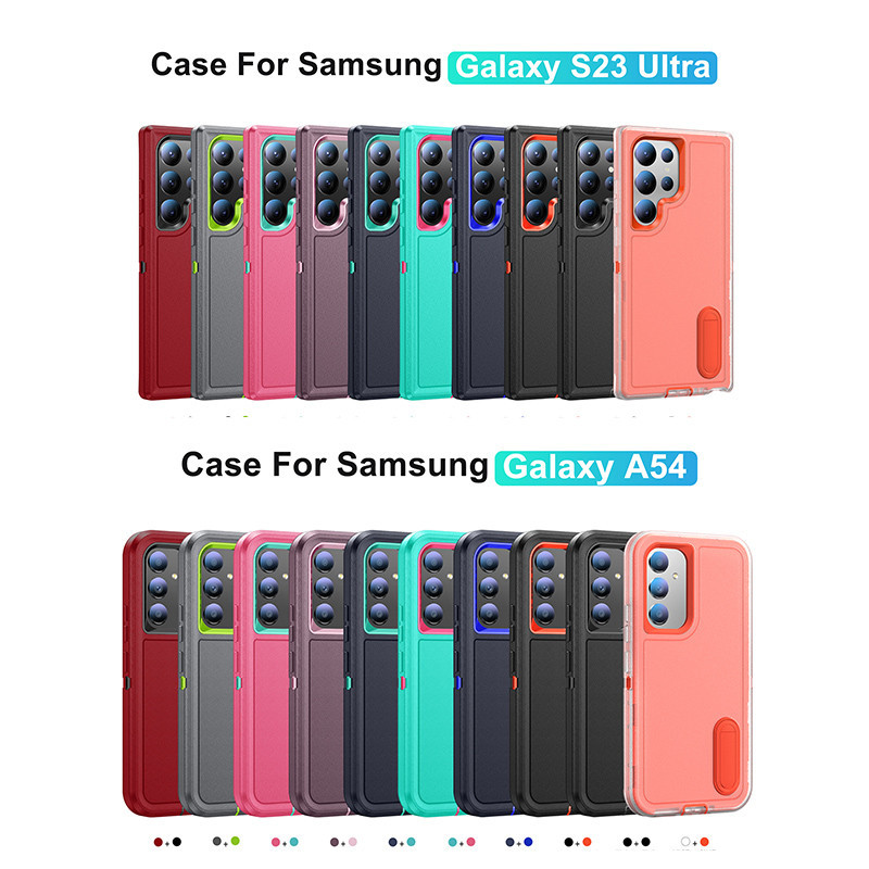 SAMSUNG สําหรับSamsung Galaxy S23 S25 FE S24 Ultra S22 Plus Ultra A54 A15 A14 A16 A36 A56 5GเกราะFull Body 3 ใน 1 360 กันกระแทกAnti-Scratch Kickstandฝาครอบ - รูปที่ 3