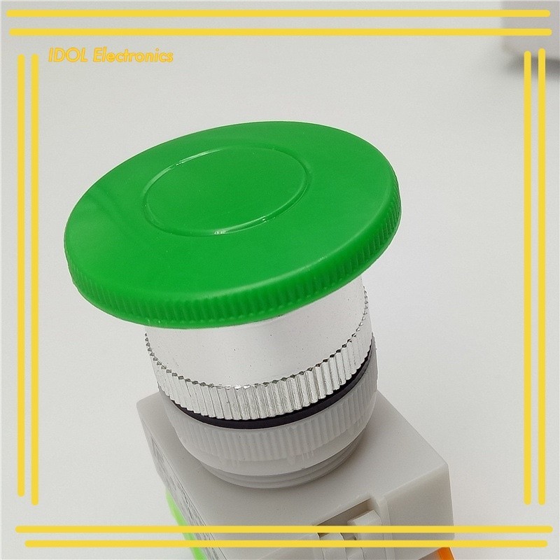 ราคาถูก! สวิตช์ ดอกเห็ด Emergency Switch กดติด-ปล่อยดับ  คอ22มิล 2คอนแทค NO,NC