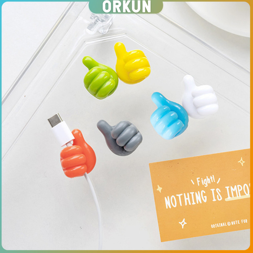 Orkun 10 pcs คลิปตะขอแขวนติดผนัง อเนกประสงค์ รูปนิ้วโป้ง  จัดส่งแบบคละสี Home Storage Hooks - รูปที่ 2