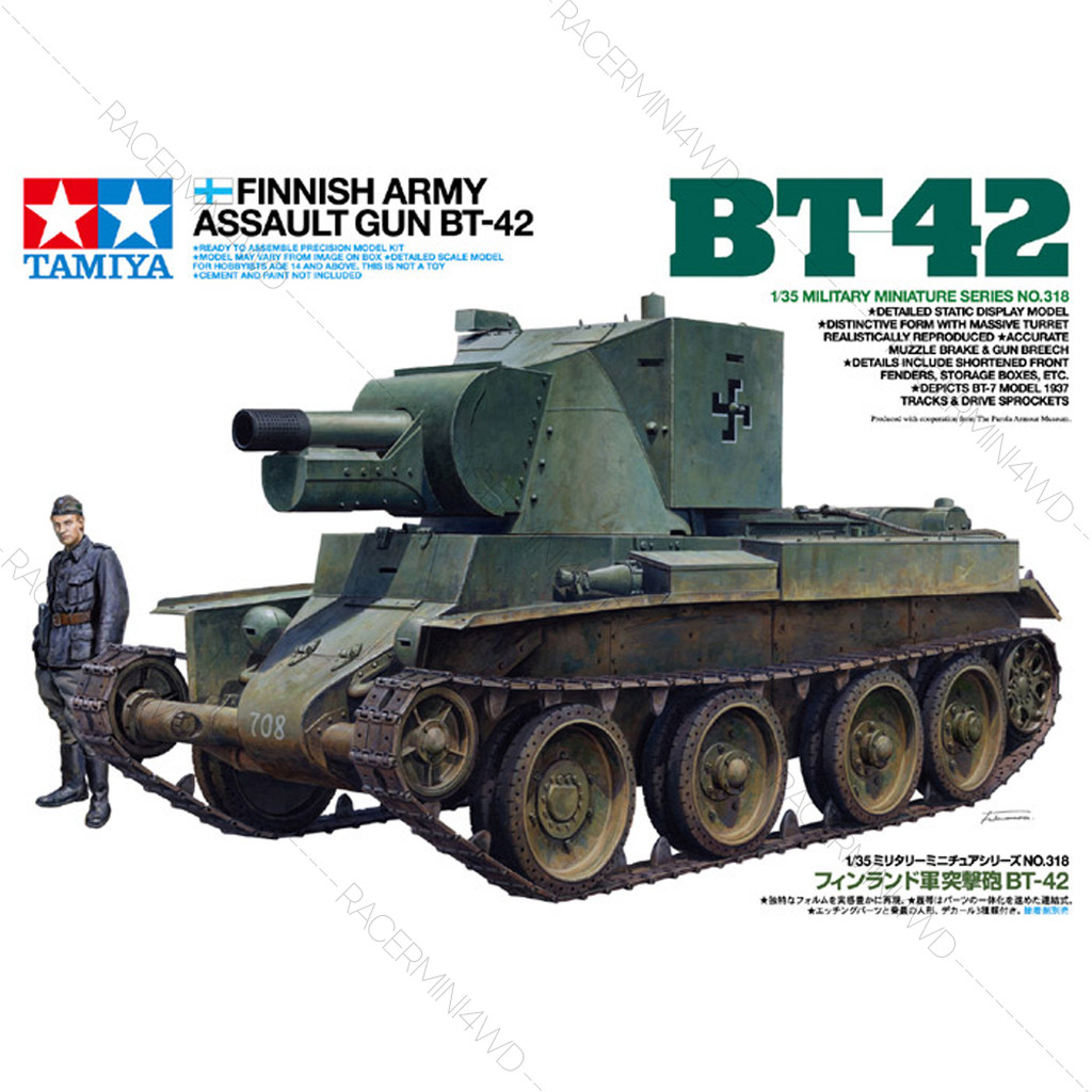 TAMIYA 35318 1/35 Model Kit Finnish Army Assault Gun BT-42