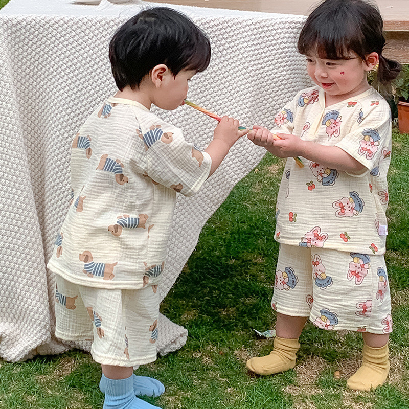 2ชิ้นฤดูร้อนเสื้อผ้าเด็กทารกชุดเด็กการ์ตูนแขนสั้น ยู นิสซ์ เด็กท็อปส์กับกางเกงขาสั้นเด็กทารกชายหญิงชุด