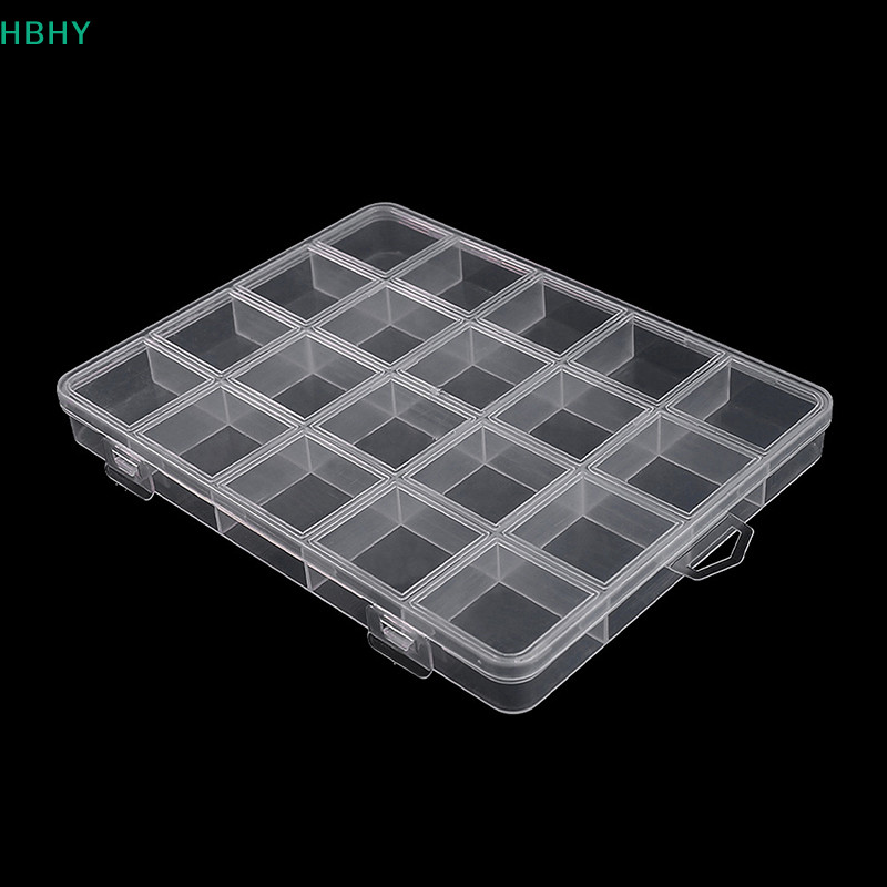 HB 20 ช่องเล็บ Decal กล่องเก็บเล็บอุปกรณ์เสริมกล่องเก็บที่ถอดออกได้ตารางเล็บ Rhinestone กล่องเครื่องประดับอุปกรณ์เสริม HY
