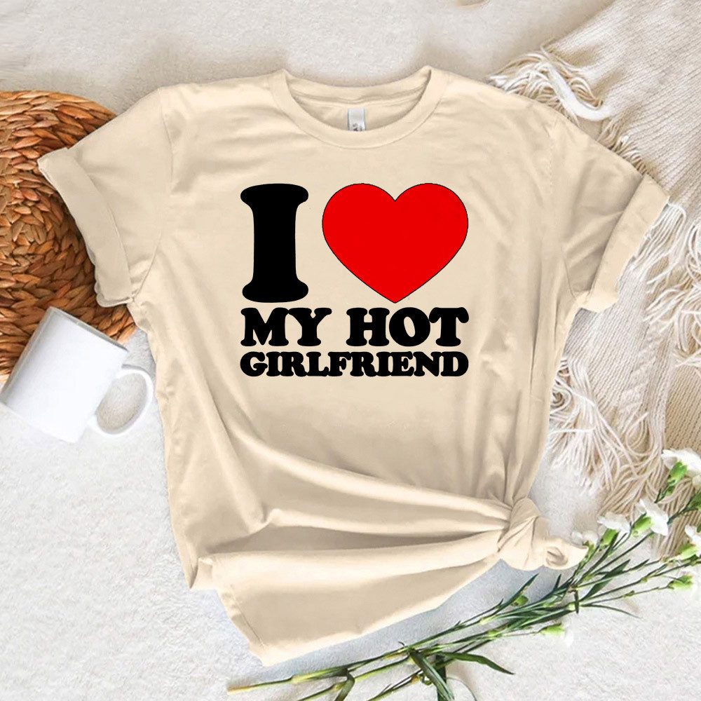 I Love My Girlfriend tshirt ผู้หญิง streetwear top เสื้อผ้าการ์ตูนหญิง
