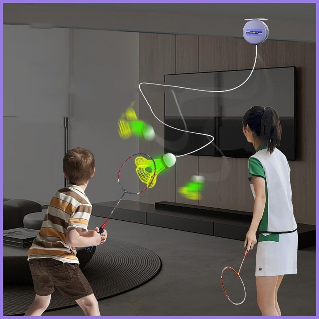 Badminton Rebound Trainer อุปกรณ์ฝึกซ้อมแบดมินตันแบบพกพาเครื่องมือฝึกซ้อมแบดมินตันแบบปรับได้