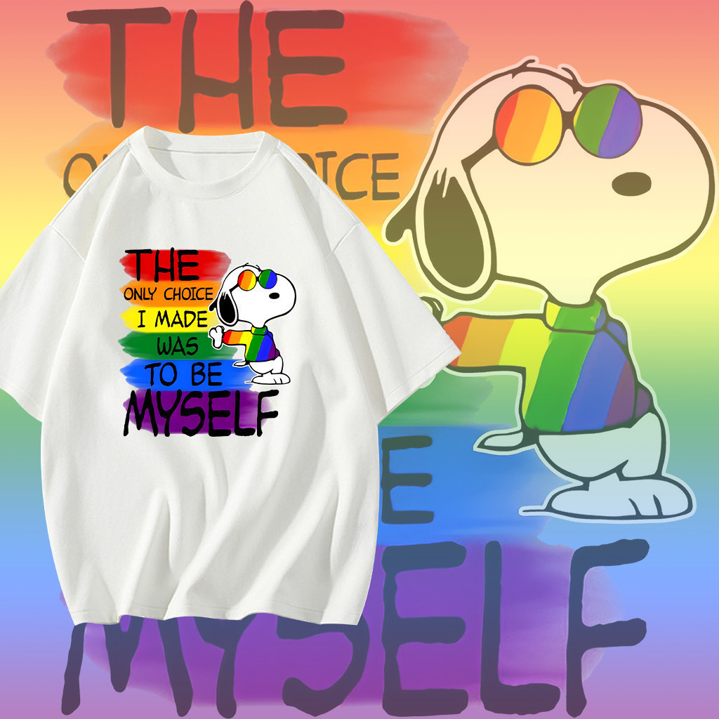 [พร้อมส่ง]🏳️‍🌈 Pride Month🏳️‍🌈 Lgbtแขนสั้น ผู้หญิง เกาหลี สวยๆ ใส่สบายๆ ชุดปกติ หลวม