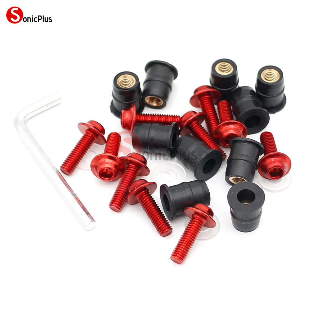 สําหรับ Honda CB650R CBR650R CB 650R 2023 2024 10Ps รถจักรยานยนต์ 5 มม.กระจก Visor Bolts สกรู Nut Fastener Kit