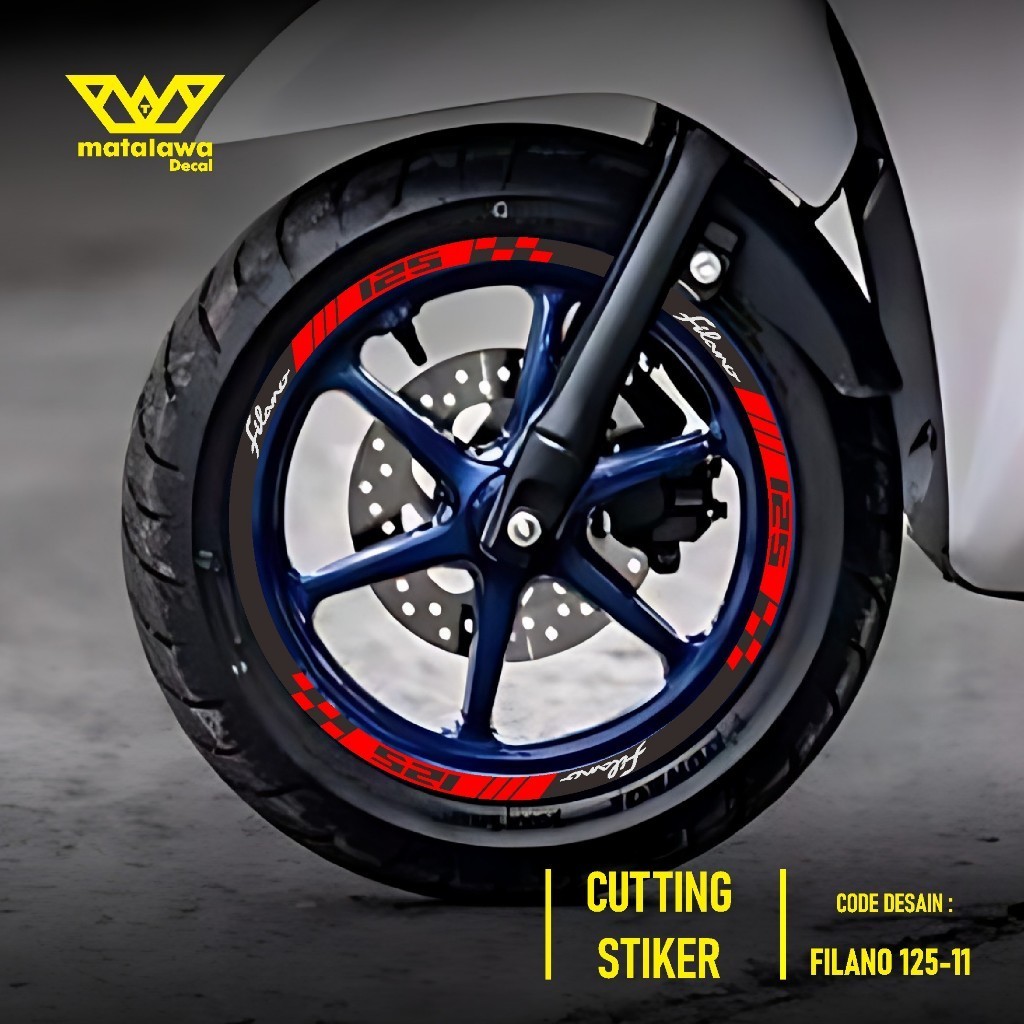 สติ๊กเกอร์ตัด RELG YAMAHA NEW GRAND FILANO RING 12 LIS MOTORCYCLE PLK สติ๊กเกอร์ VARIATION R 12 ชุด FRONT REAR CODE 11