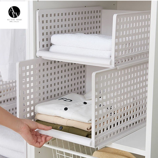 กล่องใส่เสื้อผ้า กล่องอเนกประสงค์ สีขาว ขนาดเล็ก ขนาดใหญ่