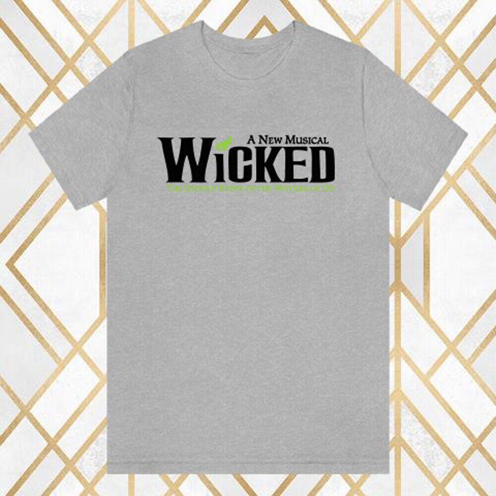 Wicked Broadway Show Musical Logo เสื้อยืดผู้ชายสีเทา