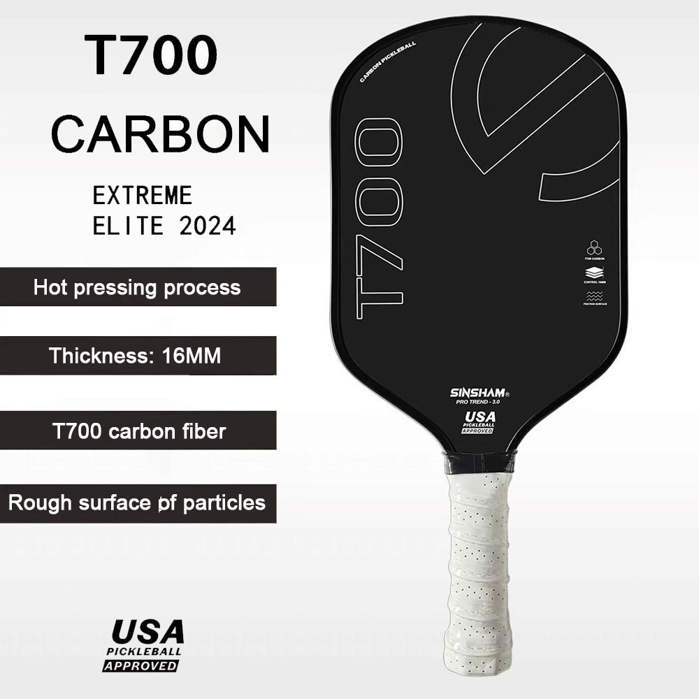 Original SINSHAM 16MM Pro Pickleball Paddles T700 คาร์บอนไฟเบอร์ Pickleball Racket ความร้อนกด One Piece Pickleball ค้างคาว Ultralight