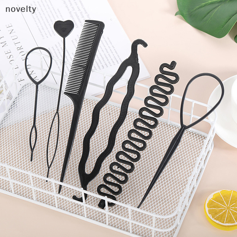 Nly 6 ชิ้น/เซ็ตทรงผม Braiding เครื่องมือดึงผมดิสก์หวีผม N