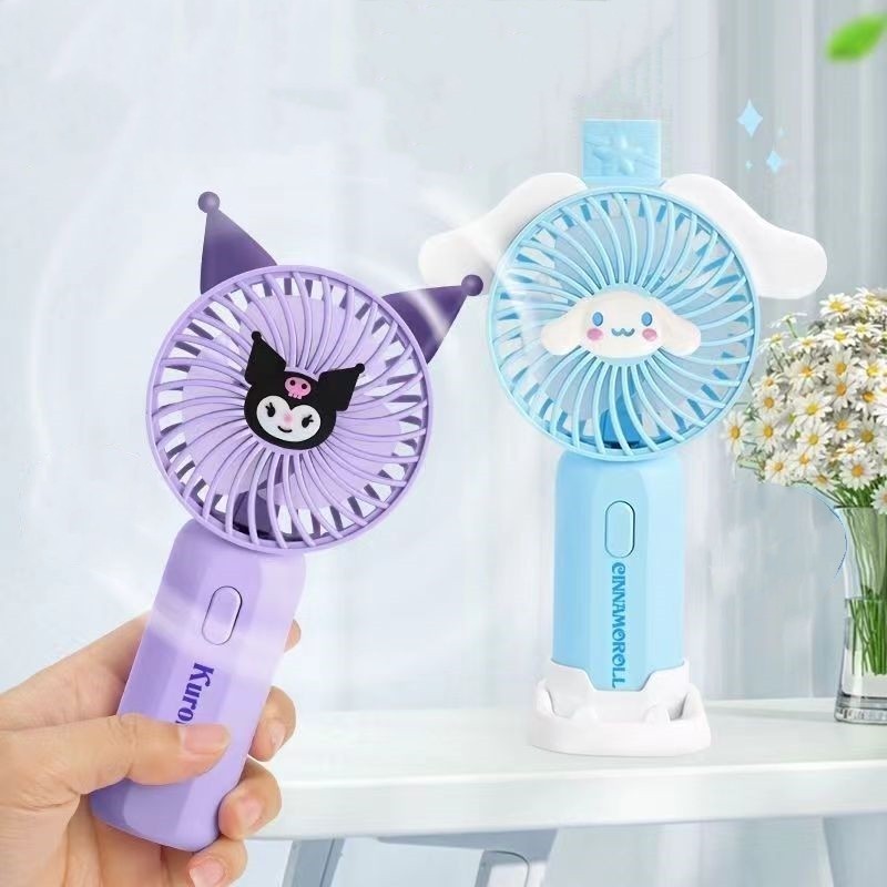 SANRIO น่ารัก ซานริโอ มือถือพัดลมขนาดเล็กแบบพกพา ยูเอสบี ชาร์จพัดลม
